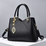 ChicMom | One Shoulder Crossbody Bag | Polyurethane Leather | Versatile Daily Use | Black | Hands Free -