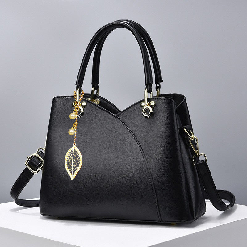 ChicMom | One Shoulder Crossbody Bag | Polyurethane Leather | Versatile Daily Use | Black | Hands Free -