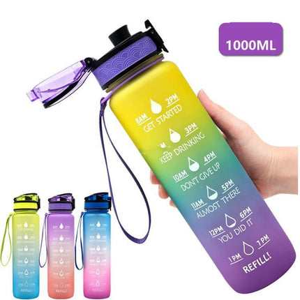 Transparent Flask Water Bottle 1000ml Bottled Kawaii Bottle Bpa Free Infuser Plastic Milk Sports Clear Water Bottle Kawaii Cup