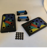 NineFunction | Push Up Board | Color Coded Angled Design | Sculpts Upper Body | Multi Color | Burns Calories -