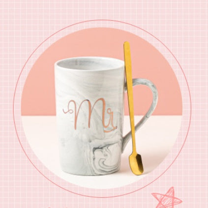Practical Souvenirs | Graduation Gift Set | Marbled Cup With Gold Spoon | Ideal Graduation Gift | Doll Gift Box -