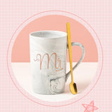 Practical Souvenirs | Graduation Gift Set | Marbled Cup With Gold Spoon | Ideal Graduation Gift | Doll Gift Box -