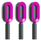 Self-Cleaning Hair Brush for Women | One-Click Cleaning Detangling Comb | 3D Air Cushion Scalp Massage Brush | Anti-Static, No-Pull Hairbrush | Pain-Free Detangling for All Hair Types | Optional Wall-Mounted Storage - Health & Beauty > Personal Care > Hair Care > Hair Styling Tools > Combs & Brushes > Paddle Hairbrushes