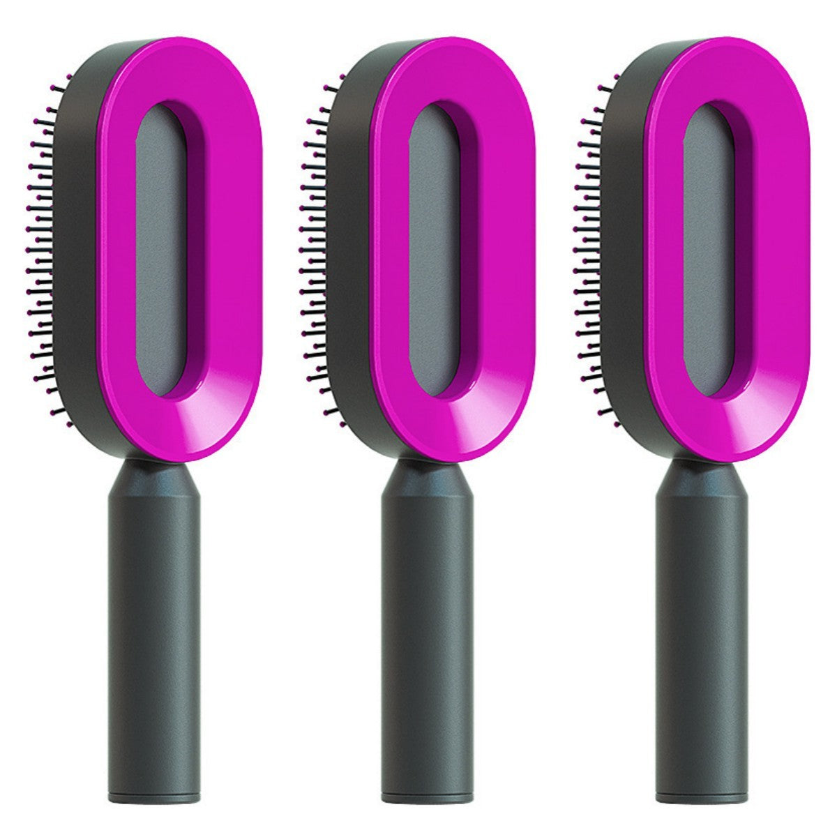 Self-Cleaning Hair Brush for Women | One-Click Cleaning Detangling Comb | 3D Air Cushion Scalp Massage Brush | Anti-Static, No-Pull Hairbrush | Pain-Free Detangling for All Hair Types | Optional Wall-Mounted Storage - Health & Beauty > Personal Care > Hair Care > Hair Styling Tools > Combs & Brushes > Paddle Hairbrushes