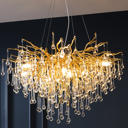 Postmodern Light Luxury Chandelier Water Drop Crystal Lamp Atmosphere