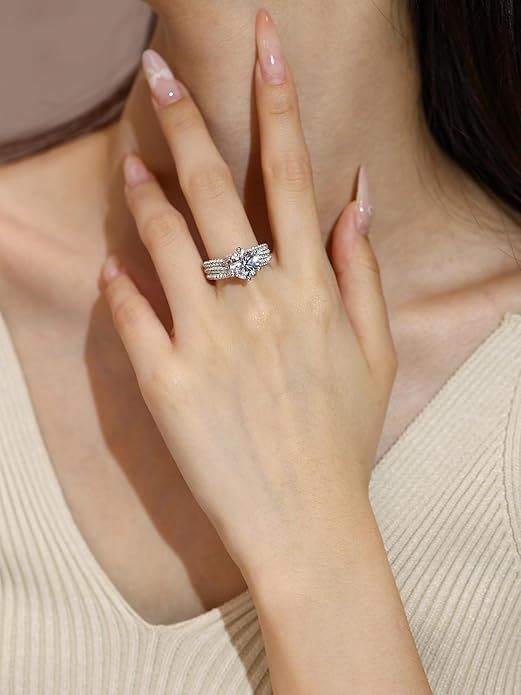 Aurora | Moissanite Engagement Ring | 11mm Center Stone | D Color VVS1 | Size 5-9 | Elegant Bridal Gift -