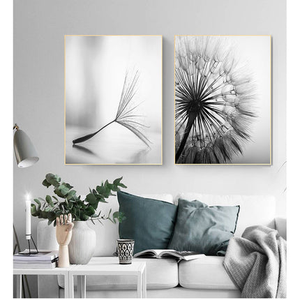 Frameless Abstract Dandelion Flower Canvas Painting Living Room Decor