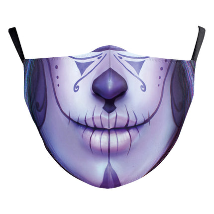 Halloween Digital Printing Funny Horror Face Double Layer Dust Mask