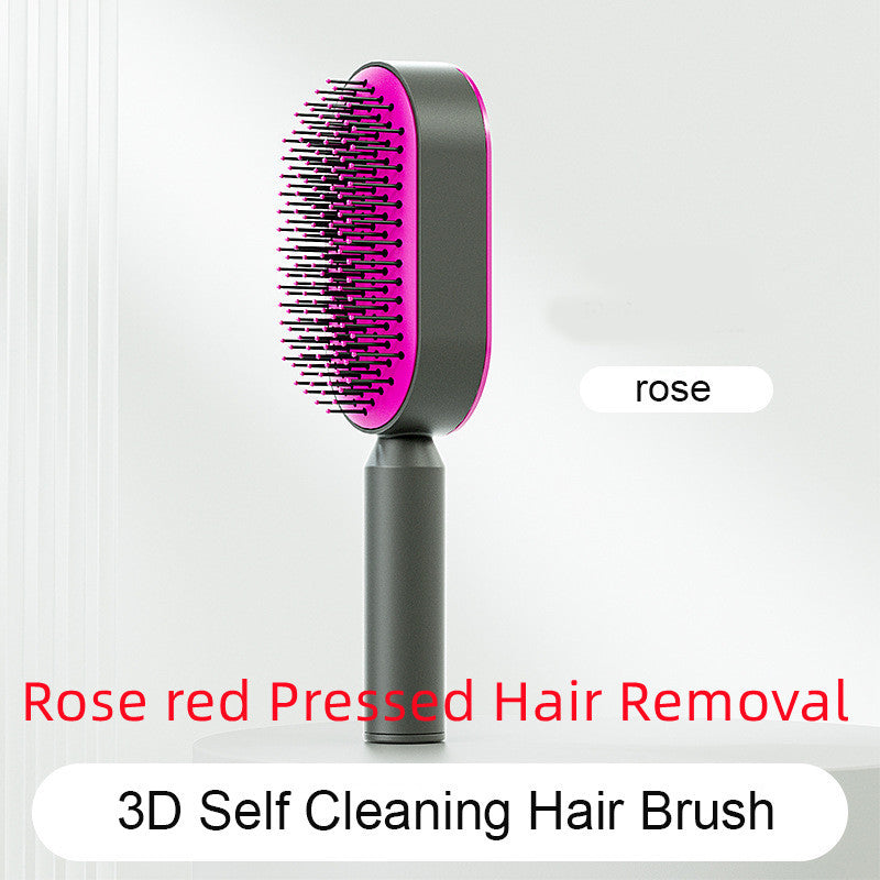 Self-Cleaning Hair Brush for Women | One-Click Cleaning Detangling Comb | 3D Air Cushion Scalp Massage Brush | Anti-Static, No-Pull Hairbrush | Pain-Free Detangling for All Hair Types | Optional Wall-Mounted Storage - Health & Beauty > Personal Care > Hair Care > Hair Styling Tools > Combs & Brushes > Paddle Hairbrushes