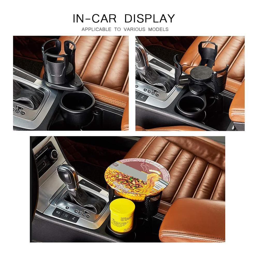 CarMate | Foldable Car Cup Holder | Bottle And Phone Organizer | Sunglasses Stand | Black | Space Saving Car Organizer -