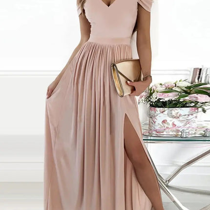 Long Floor Length Elegant Greek Style Pleated Dress