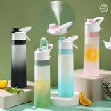Large Capacity Spray Water Bottle | Leakproof Sports & Fitness Cup for Girls | Portable Travel Drinkware with Handle Strap | Wide-Mouth BPA-Free Plastic - Home & Garden > Kitchen & Dining > Food & Beverage Carriers > Water Bottles