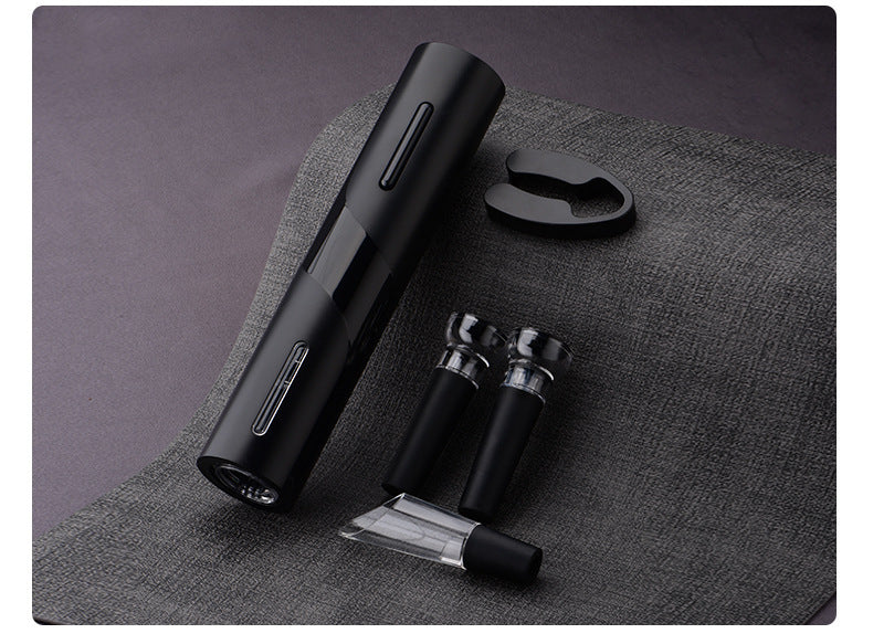 Base | Electric Bottle Opener | Five In One | Foil Cutter And Vacuum Stoppers | Red | Great Corporate Gift -