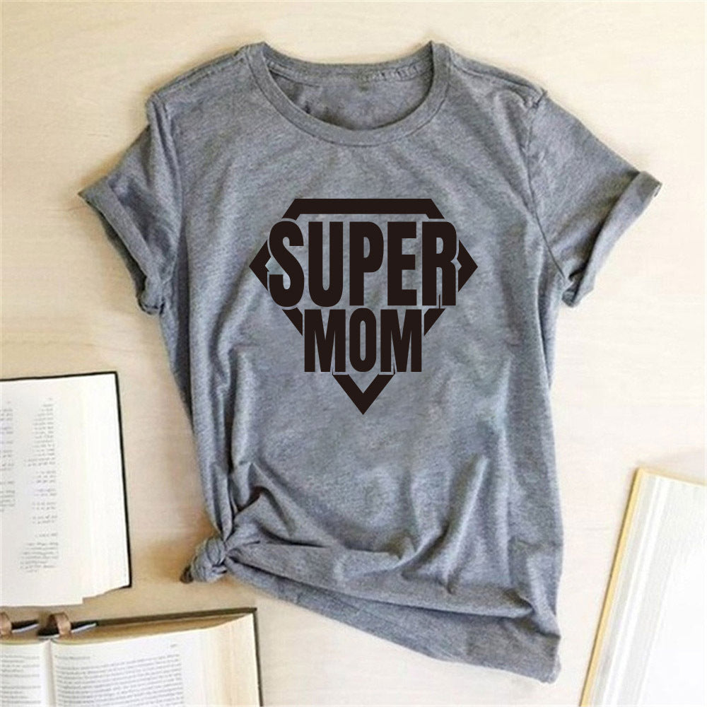 Super Mom | Graphic Tee | Mother's Day Graphic Print | Casual Comfort | Black, Gray, White | Durable Print -