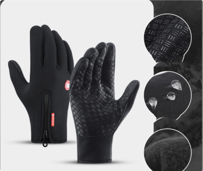 PolarFlex | Winter Touch Gloves | Waterproof | Touchscreen | Blue, Black, M, L | Keeps Hands Warm And Dry On Rides -