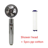 High-Pressure Water-Saving Shower Head | 360° Rotating Turbo Fan Spray Nozzle | ABS Pressurized Shower with Filter | Chrome Round Fixed Head - Hardware > Plumbing > Plumbing Fixture Hardware & Parts > Shower Parts > Shower Heads > Handheld Shower Heads