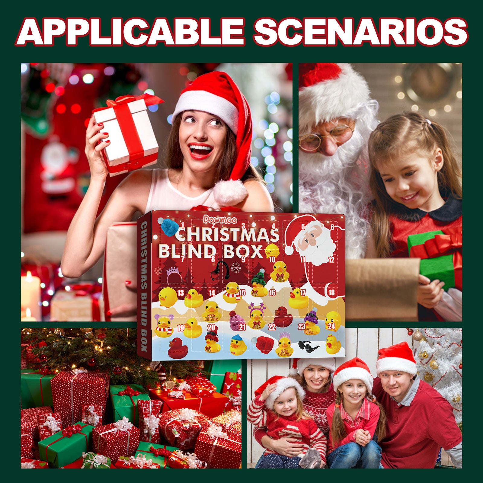 SunnyDucks | Advent Bath Toys | 24 Rubber Ducks | Festive Bath Fun | Yellow Ducks | Christmas Tub Countdown -