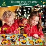 TechTrek Toys | Advent Calendar | 24 Piece Engineering Vehicle Playset | Countdown To Christmas | Vehicles | Boosts STEM -