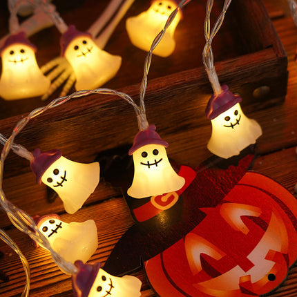 PVC Soft Material Halloween Lighting Chain Pumpkin Ghost Bat Modeling Lamp Indoor And Outdoor Home Decoration