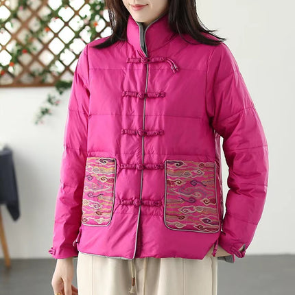 Women's Clothing Short Embroidery Down Jacket Women