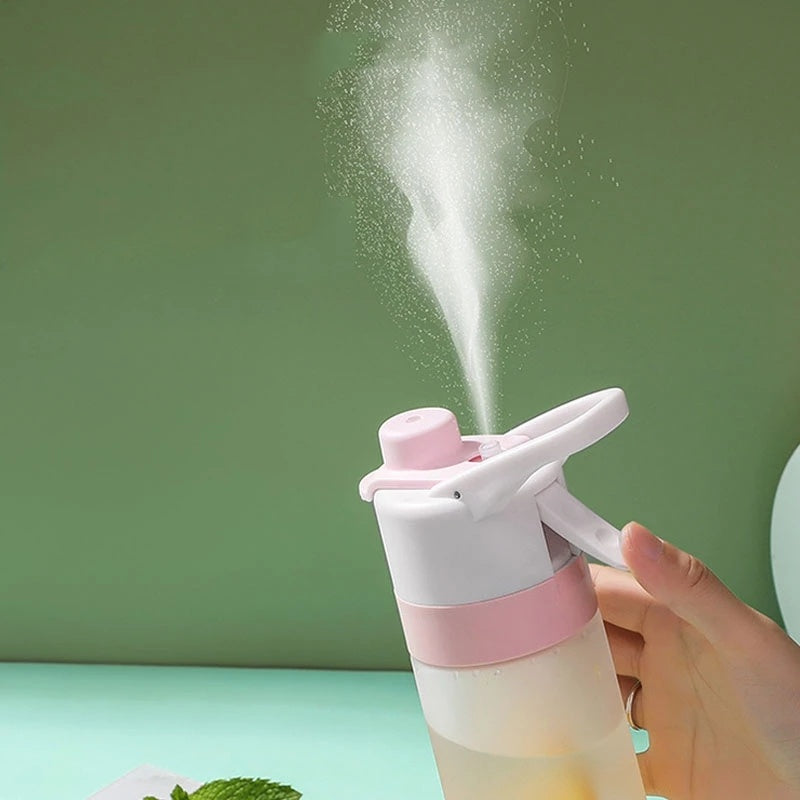 Large Capacity Spray Water Bottle | Leakproof Sports & Fitness Cup for Girls | Portable Travel Drinkware with Handle Strap | Wide-Mouth BPA-Free Plastic - Home & Garden > Kitchen & Dining > Food & Beverage Carriers > Water Bottles