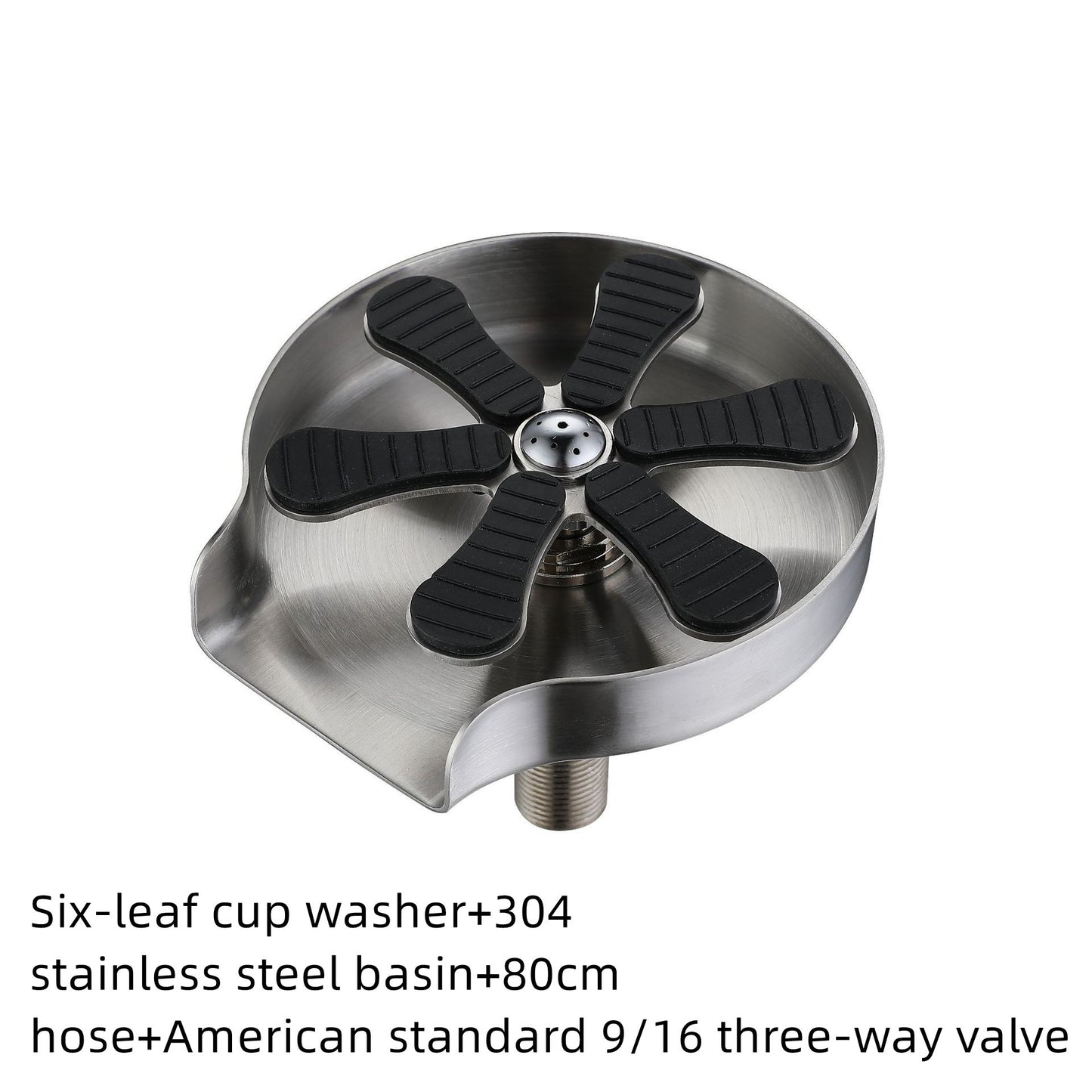 Stainless Steel Cup Washer for Sink | High-Pressure 1.5MPa Countertop Glass Rinser | Press-Style Faucet Attachment with Ceramic Spool | Home & Bar Use - Home & Garden > Kitchen & Dining > Kitchen Appliance Accessories > Coffee Maker & Espresso Machine Accessories > Coffee Maker & Espresso Machine Replacement Parts