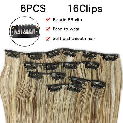 Wig Extensions 6-piece Set, Long Straight Hair