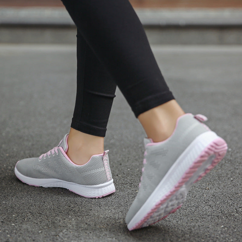 Women’s Sports Sneakers | Breathable Mesh Running Shoes | Lightweight EVA Vulcanized Sole | Low-Wedge Heel Athletic Shoes | Casual Walking Fitness Trainers - Apparel & Accessories > Shoes > Sneakers