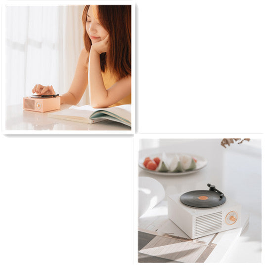 RetroSound | Wireless Mini Phonograph | Bluetooth | 1000mAh | 112x105x57mm | Compact Portable Speaker -