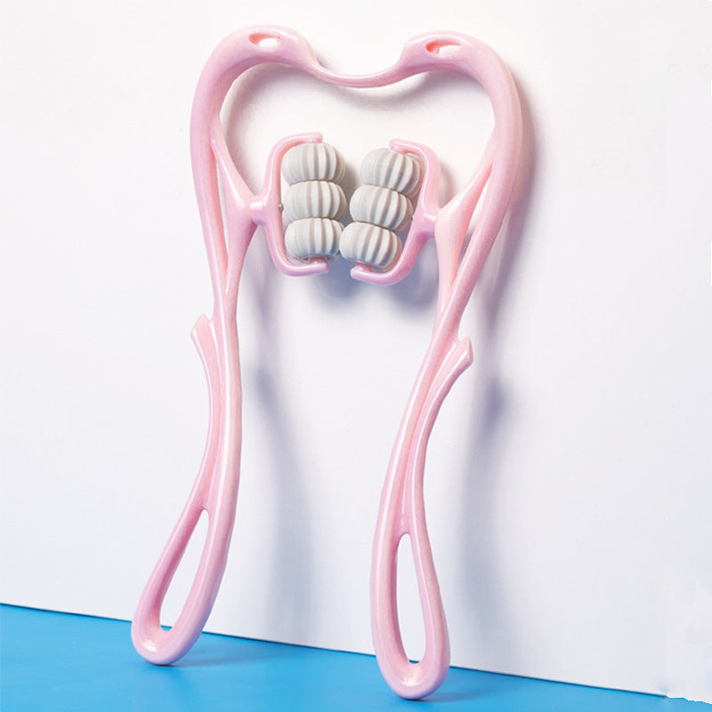 6-Roller Cervical Neck Massager | Manual Six-Wheel Deep Tissue Roller | Ergonomic Swan-Shaped Massage Tool | Relieves Neck, Shoulder, Back & Leg Tension | Adjustable Pressure | Includes Natural Crystal Jade Scraping Board - Health & Beauty > Personal Care > Massage & Relaxation > Massagers > Manual Massage Tools