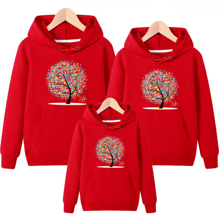 Parent-child Wear A Family Of Three Whole Family Mother And Child Wear Hooded Sweater Coat