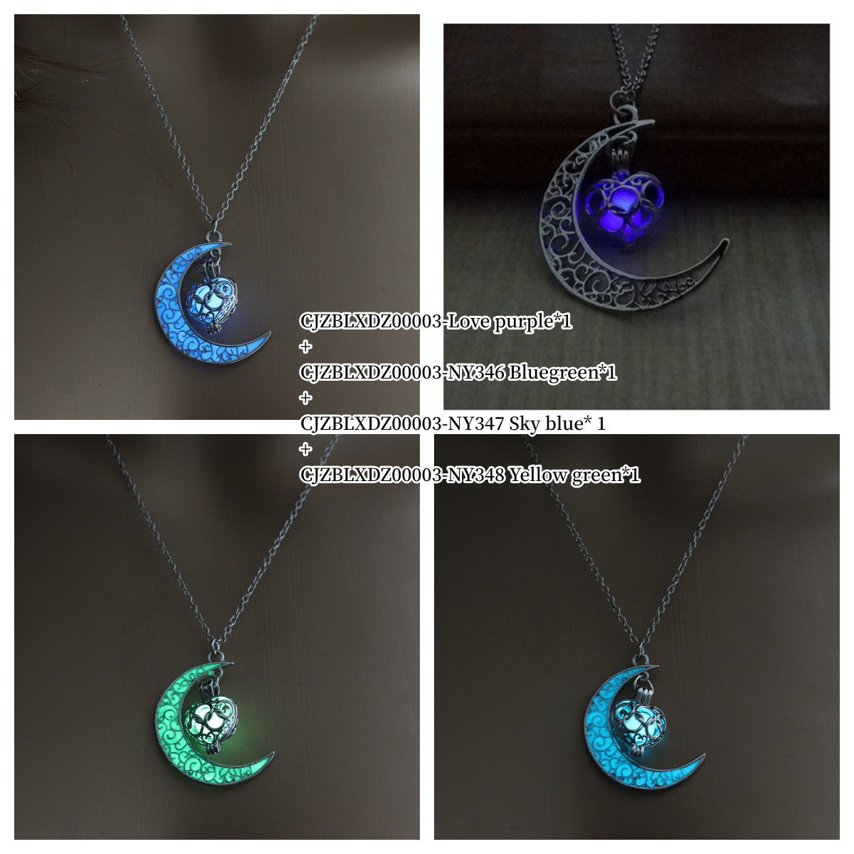 Glowing Pendant Necklace | Silver-Plated Luminous Jewelry for Women | 3.6cm Glow-in-the-Dark Pendant | 45+5cm Adjustable Chain | Elegant Gift Necklace for All Occasions - Apparel & Accessories > Jewelry > Necklaces