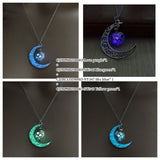 Glowing Pendant Necklace | Silver-Plated Luminous Jewelry for Women | 3.6cm Glow-in-the-Dark Pendant | 45+5cm Adjustable Chain | Elegant Gift Necklace for All Occasions - Apparel & Accessories > Jewelry > Necklaces