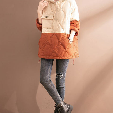 Women's Clothing Light Thin And Loose Warm Hooded Cotton Coat Jacket